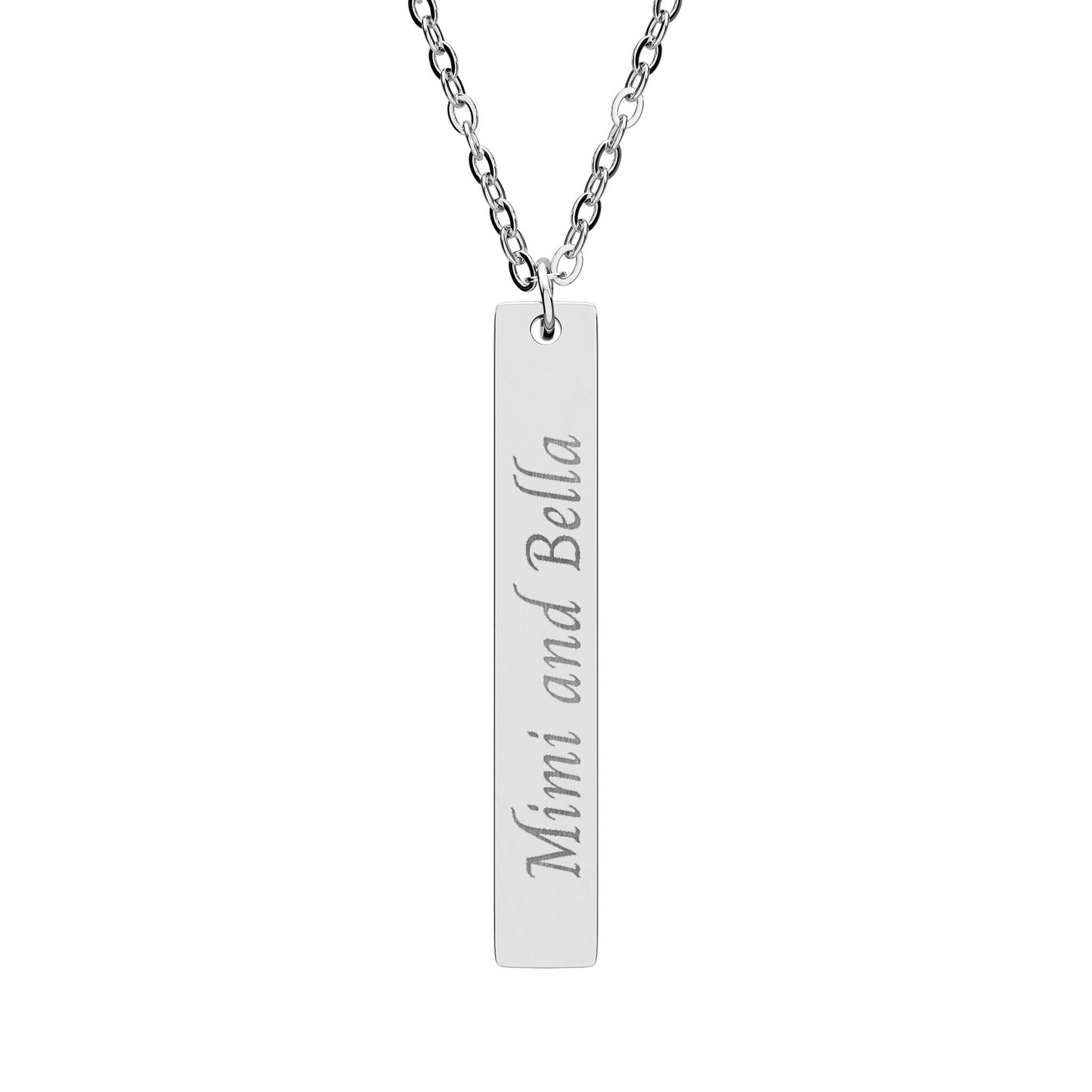 Engraved Vertical Bar Necklace