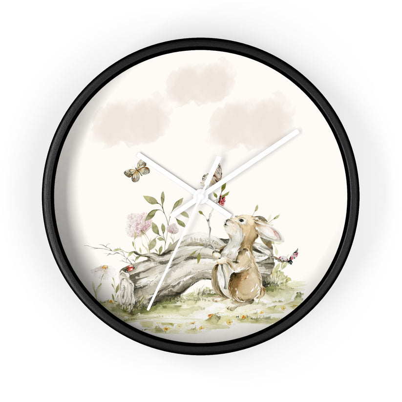 Petits Animaux | Bunny Nursery Wall Clock - Tresor Valeur