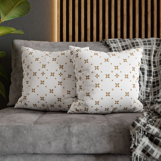 Chic and Stylish White and Caramel Sablette Pattern Pillow Cover Patterned Pillow Case l Throw Pillow Cover l 4 Colors l 4 Sizes