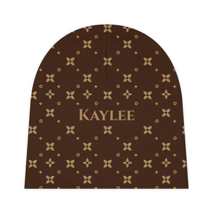 Gorro de bebé | Personalizado | Estampado de sablette marrón visón