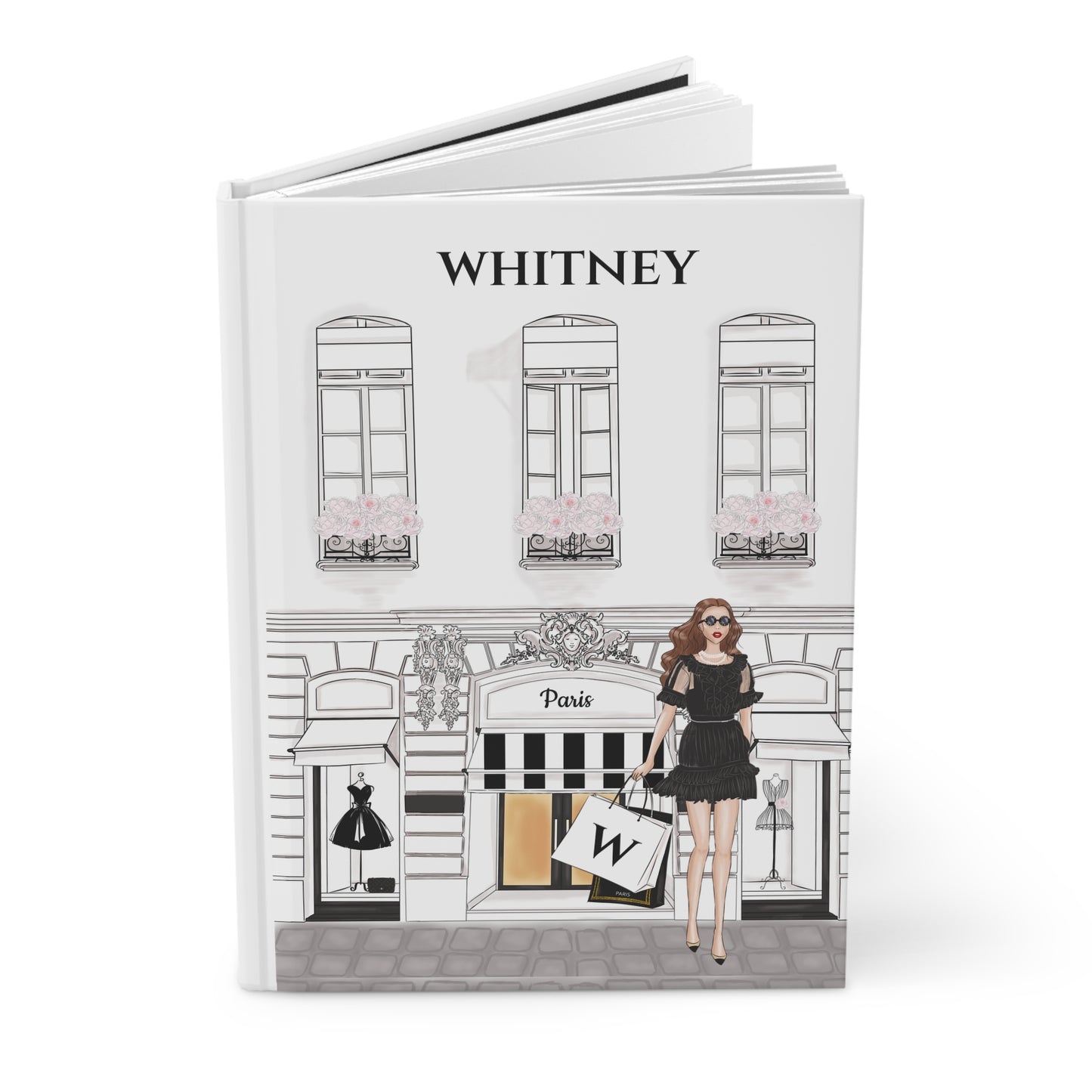 Haute in Paris Hardcover Journal | Personalized Cover & Shopping Bag | 150 Lined Pages