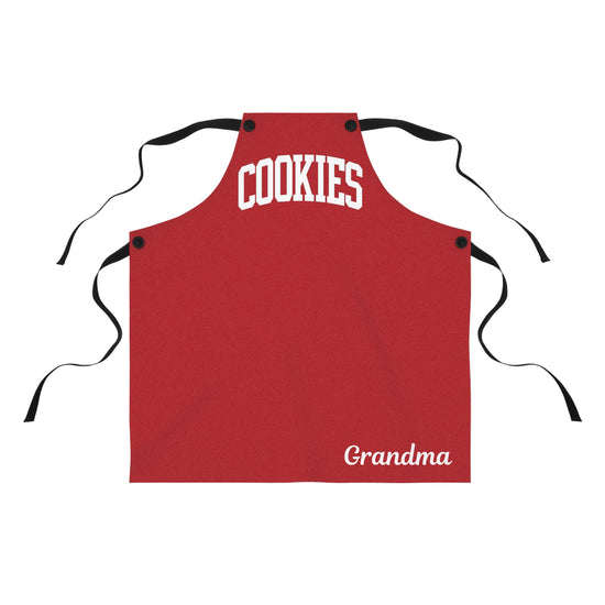 COOKIES Collegiate Print Personalizable Apron | Adjustable Fit | White Typography