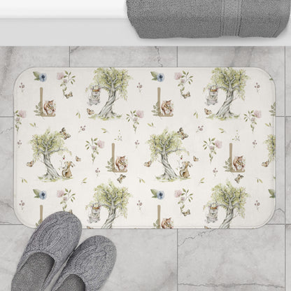 Petits Animaux | Bunny & Mouse Bath Mat | Personalized Initial Monogram - Tresor Valeur