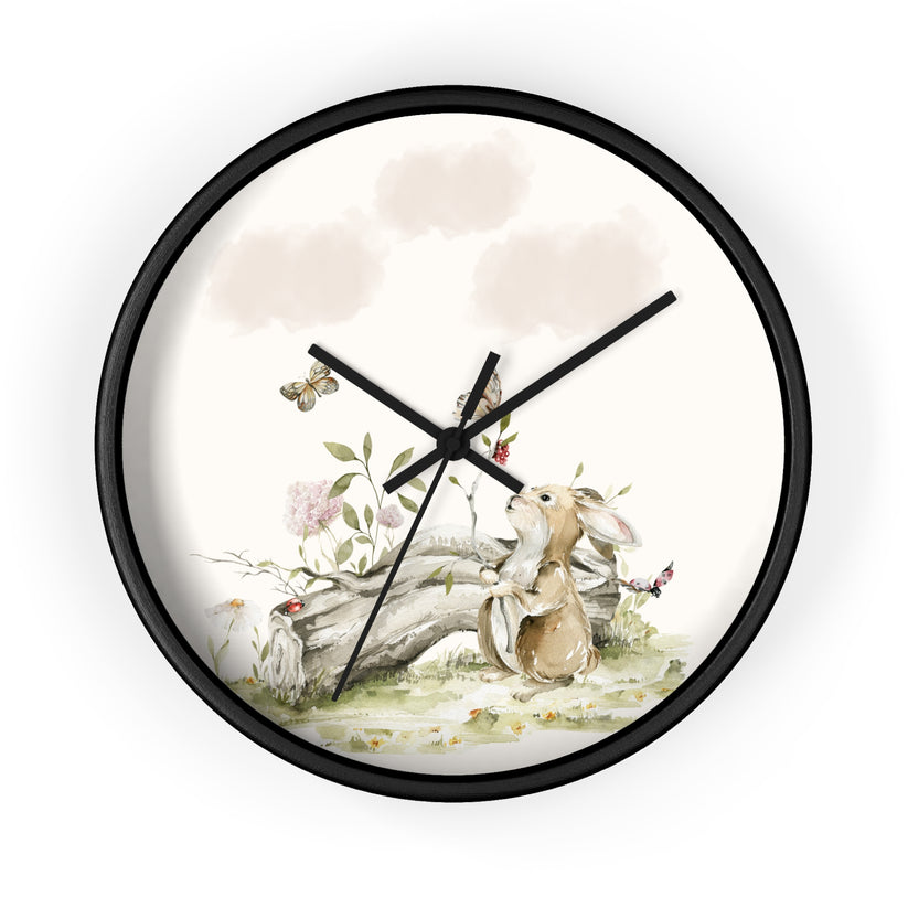 Petits Animaux | Bunny Nursery Wall Clock - Tresor Valeur