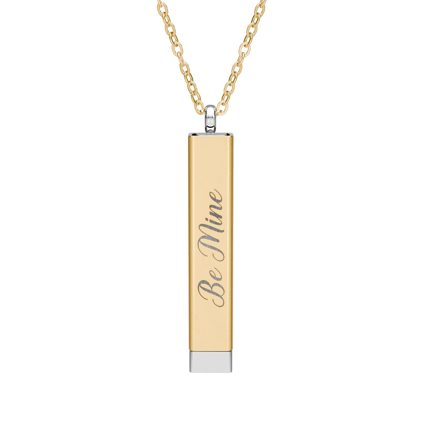 Hidden Message Sliding Bar Necklace | 18K Gold or Stainless Steel