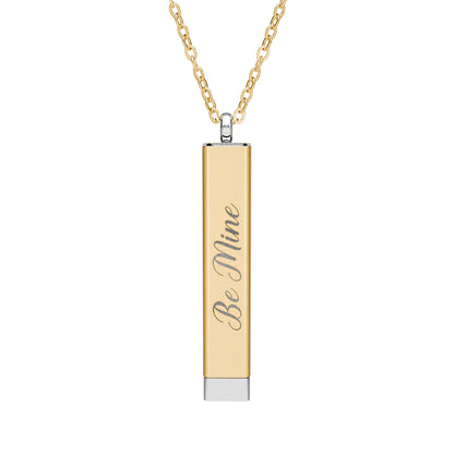 Hidden Message Sliding Bar Necklace | 18K Gold or Stainless Steel