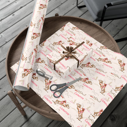 Urban Cowgirl Wrapping Paper | Personalizable Satin Gift Wrap