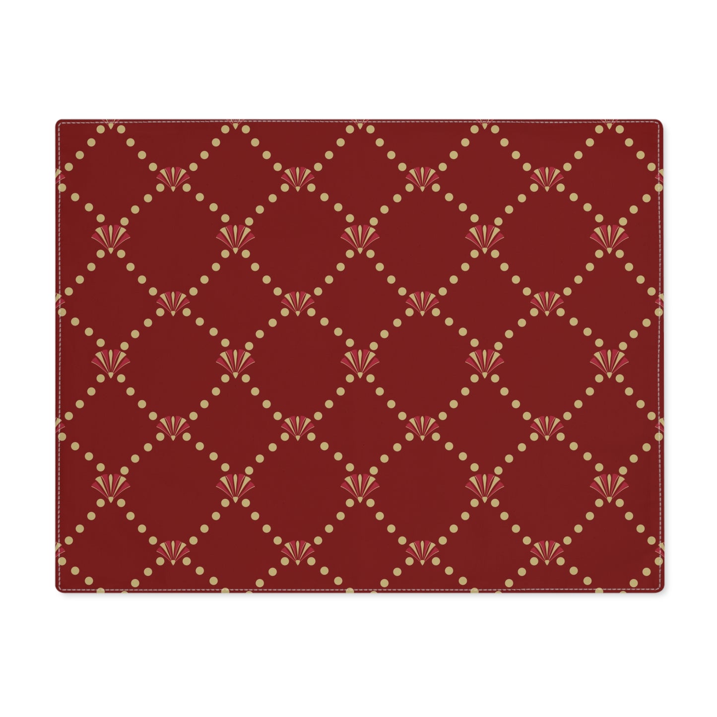 Elegant Red & Gold Art Deco Patterned Placemat | Nouveau Noël Collection