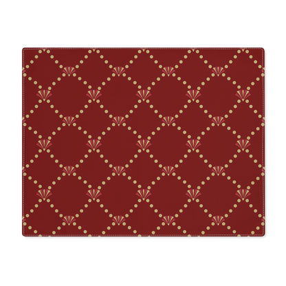 Elegant Red & Gold Art Deco Patterned Placemat | Nouveau Noël Collection