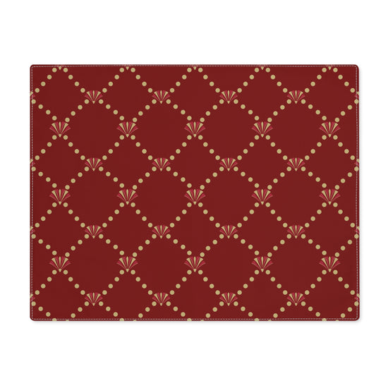 Elegant Red & Gold Art Deco Patterned Placemat | Nouveau Noël Collection