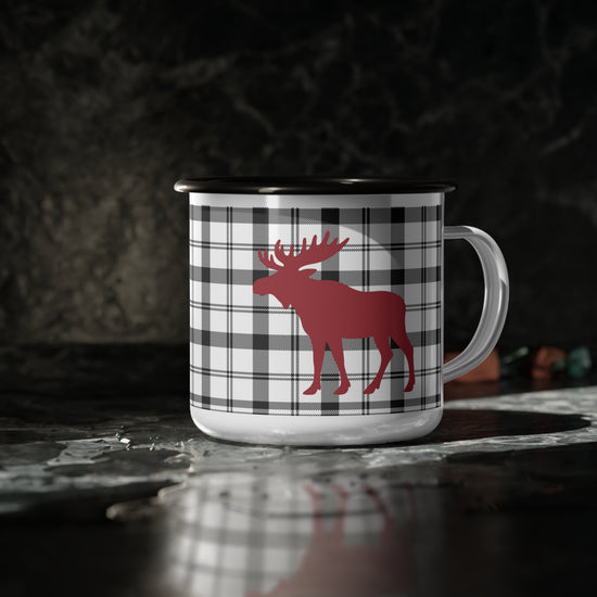 Personalized Enamel Camp Mug | Moose, Bear, or Deer Silhouette