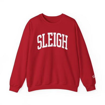SLEIGH Sweatshirt | Red or Forest Green| Personalizable Left Sleeve | Nouveau Noël Collection
