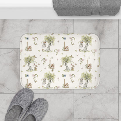 Petits Animaux | Bunny & Mouse Bath Mat | Personalized Initial Monogram - Tresor Valeur