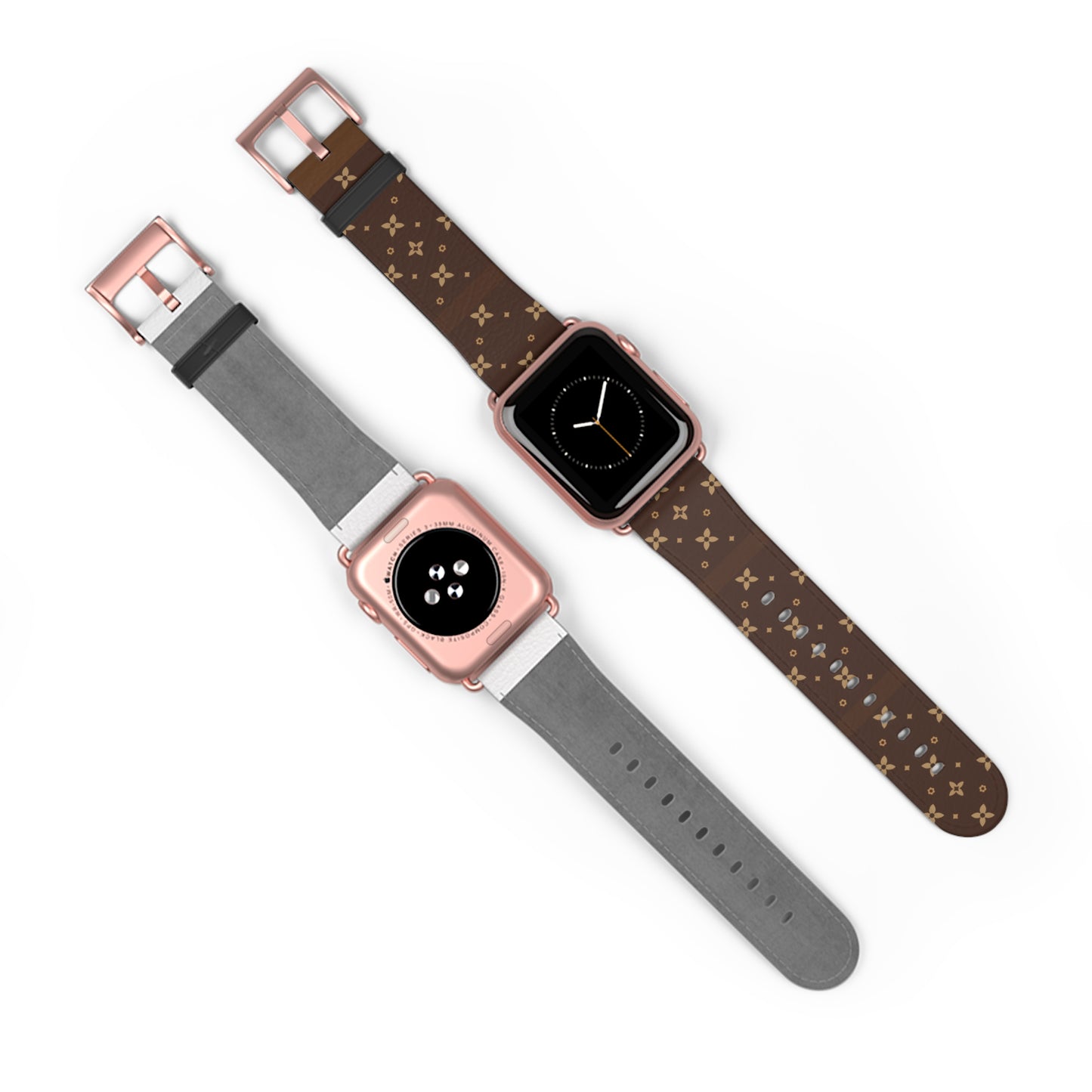 Stylish and Chic Print Apple Watch Vegan Leather Band l Choose Rim and Buckle Color l Black Silver Gold Rose Gold