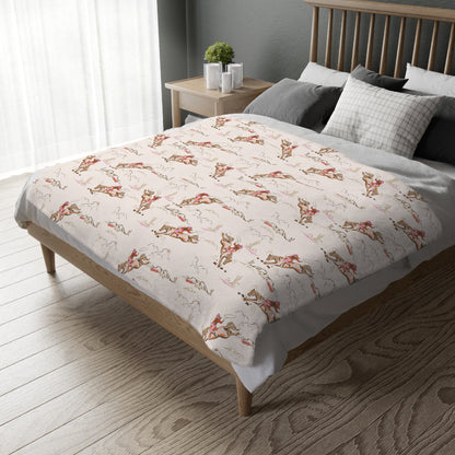 Retro Rodeo Cowgirl Throw Blanket | Velveteen | 3 Sizes