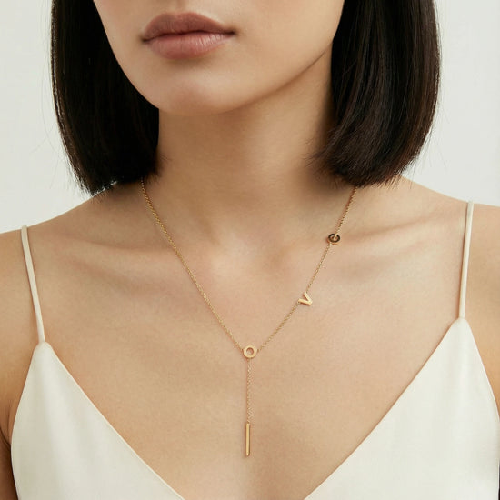 Love Letter Lariat Necklace | 18K Gold-Plated Y Necklace