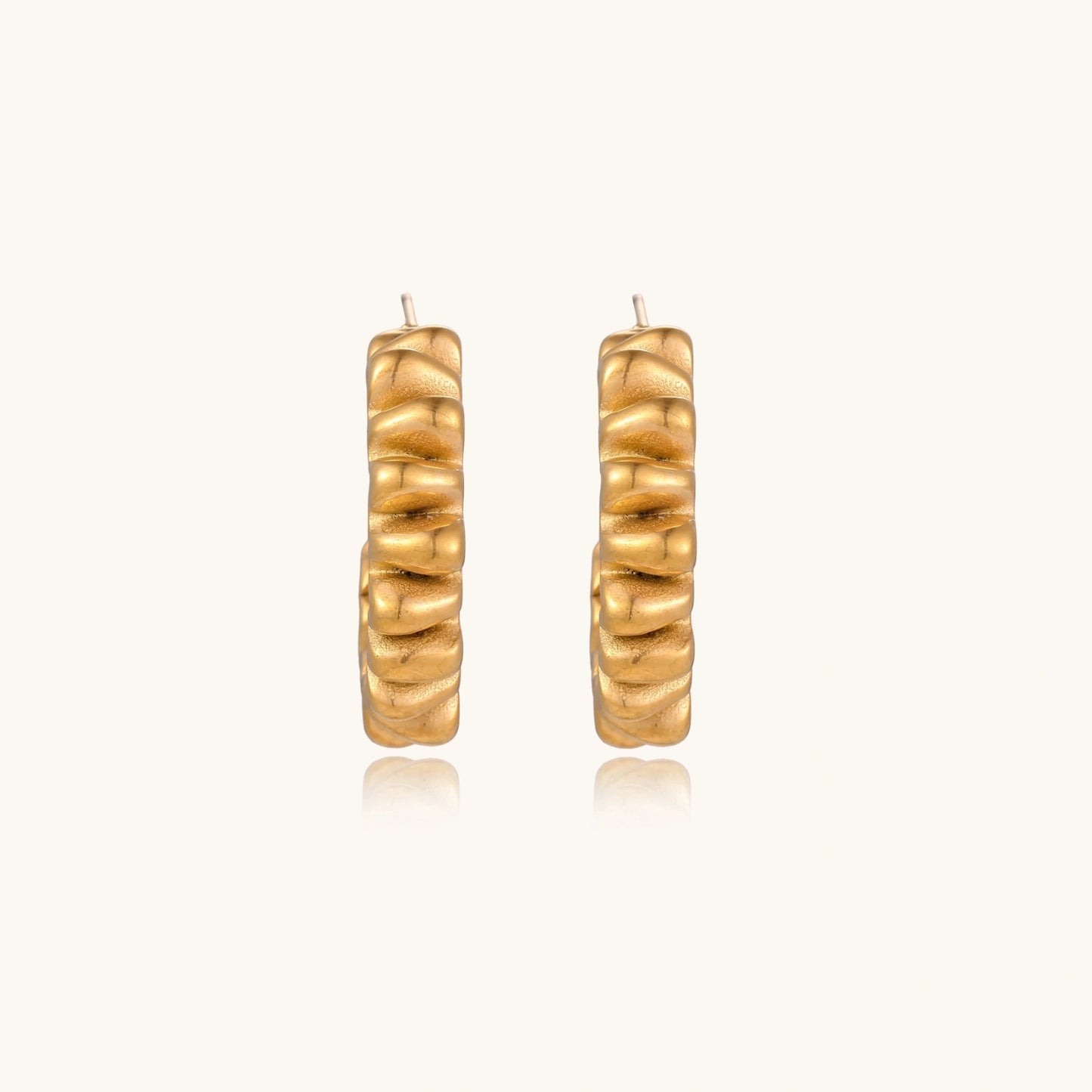 Twisted Gold Hoops | Minimalist Hoop Earrings