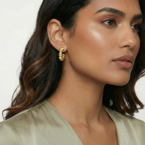 Twisted Gold Hoops | Minimalist Hoop Earrings