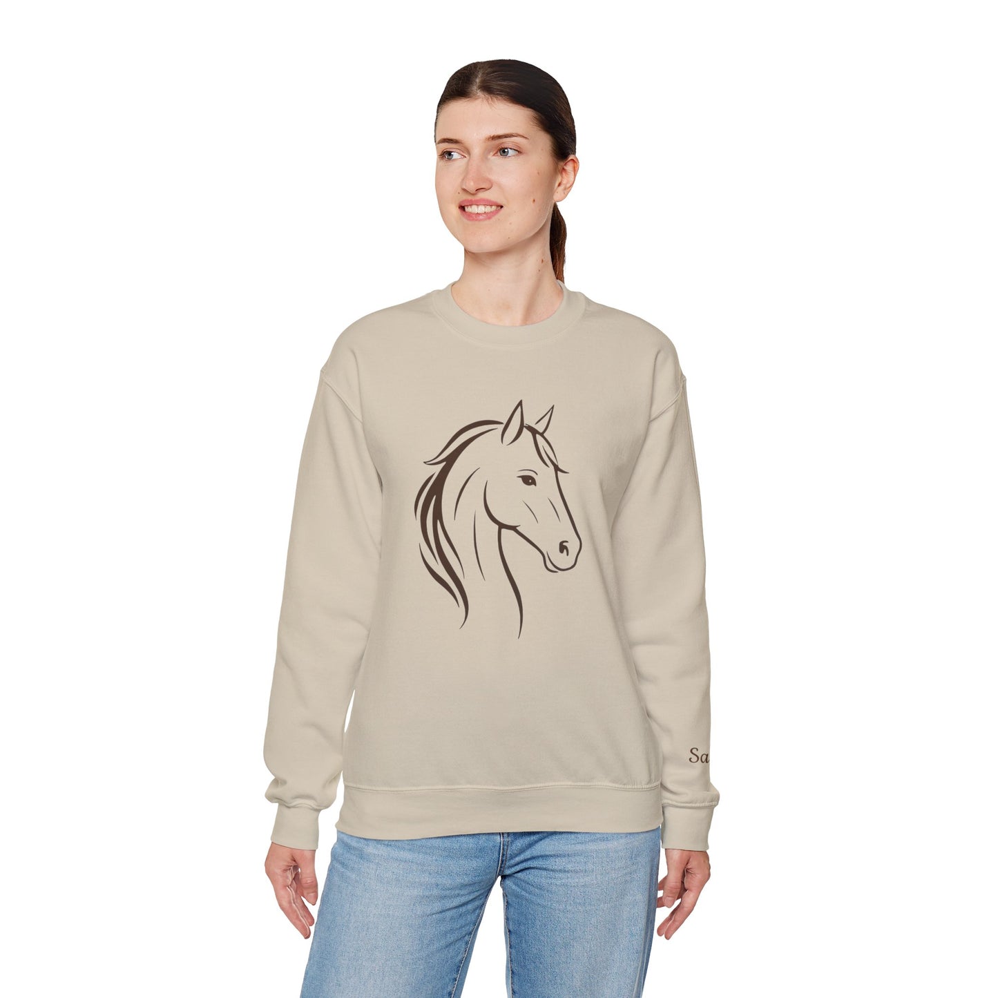 Modern Equestrian Sweatshirt | Personalizable Horse Line Art