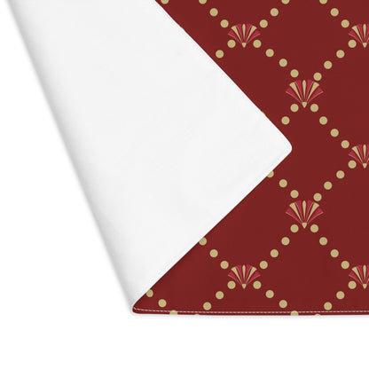 Elegant Red & Gold Art Deco Patterned Placemat | Nouveau Noël Collection