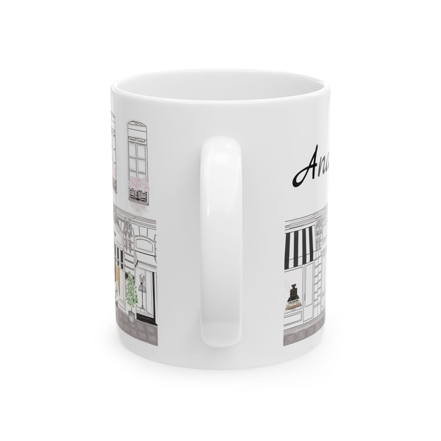 Weiße Keramiktasse | Personalisierbar | Haute in Paris Kollektion |