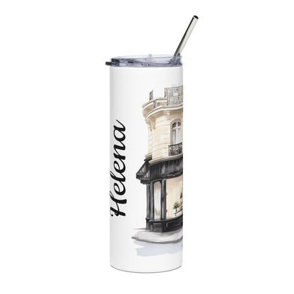 Personalized 20 oz Skinny Tumbler | Regent London Boutique with Winter Fashionista Avatars
