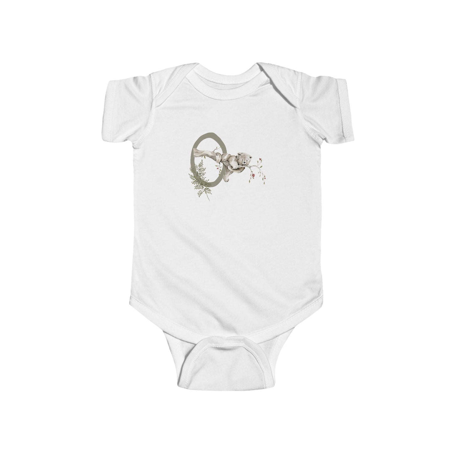 Petits Animaux | Watercolor Animals Monogram Baby Bodysuit - Tresor Valeur