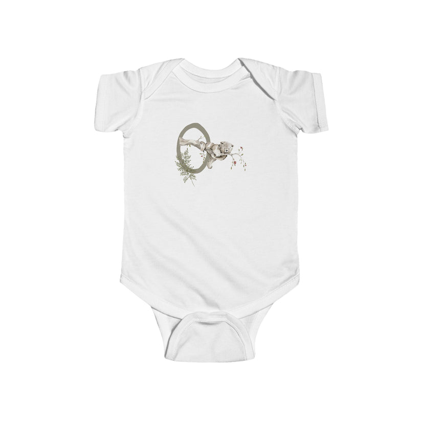 Petits Animaux | Watercolor Animals Monogram Baby Bodysuit - Tresor Valeur