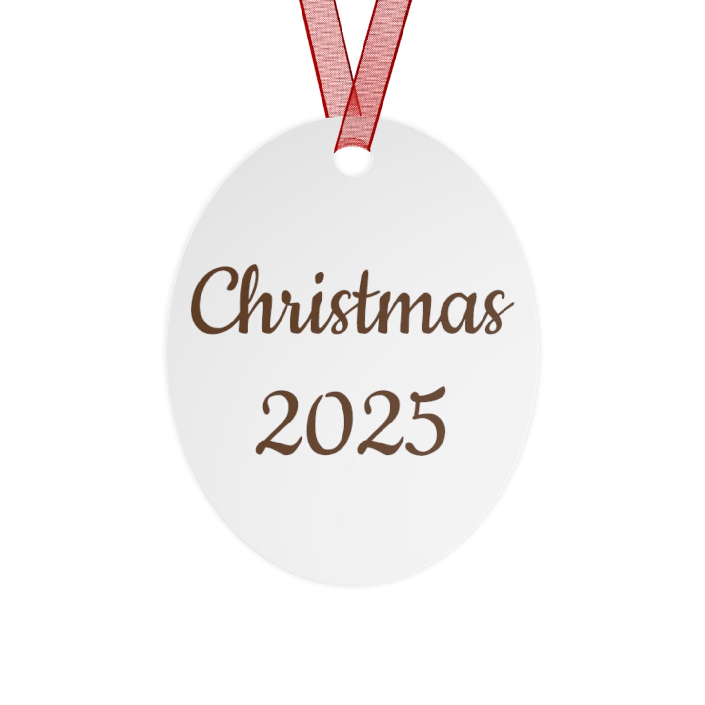 Ovales Weihnachtsornament aus Metall | Personalisierbares Weihnachtsbaum-Design