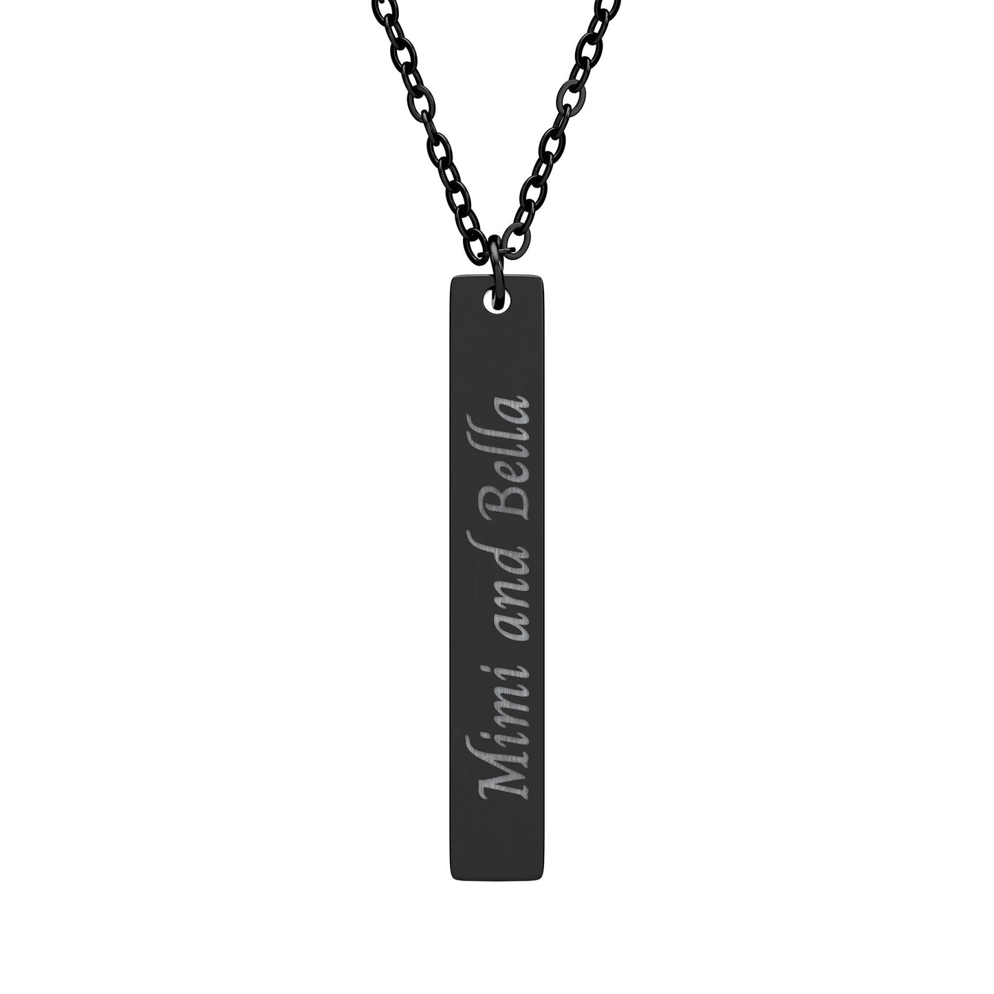 Engraved Vertical Bar Necklace