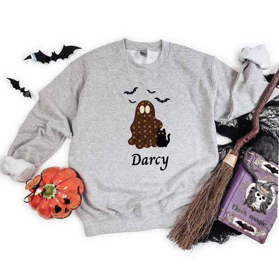 Personalizable Ghost Sweatshirt | Sablette Pattern | 4 Colors | Personalized Sleeve