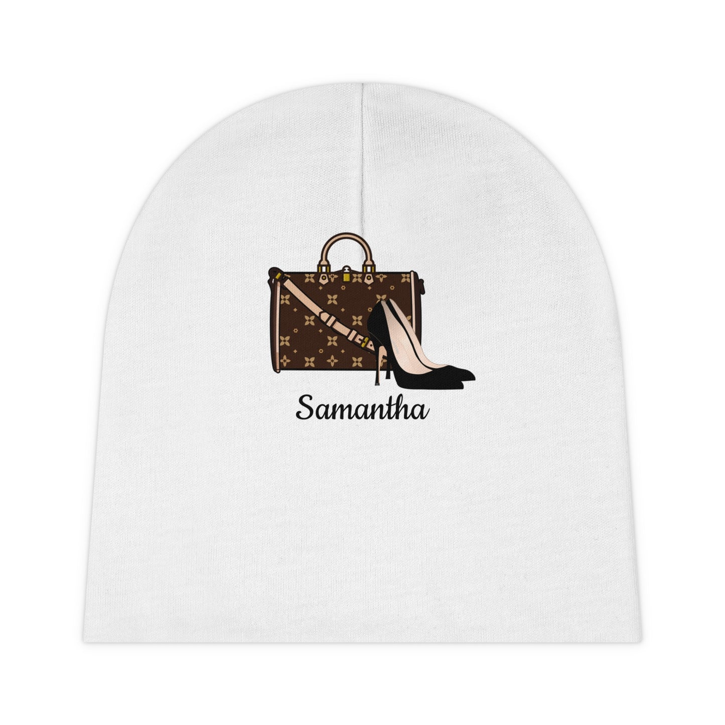 Personalized Baby Beanie | Heels and Handbag or Handbag Only Graphic | Infant Hat