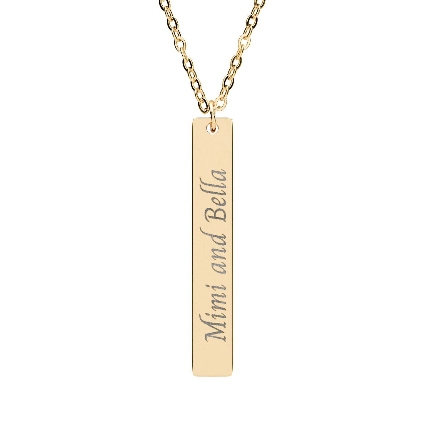 Engraved Vertical Bar Necklace