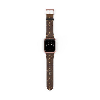 Stylish and Chic Print Apple Watch Vegan Leather Band l Choose Rim and Buckle Color l Black Silver Gold Rose Gold