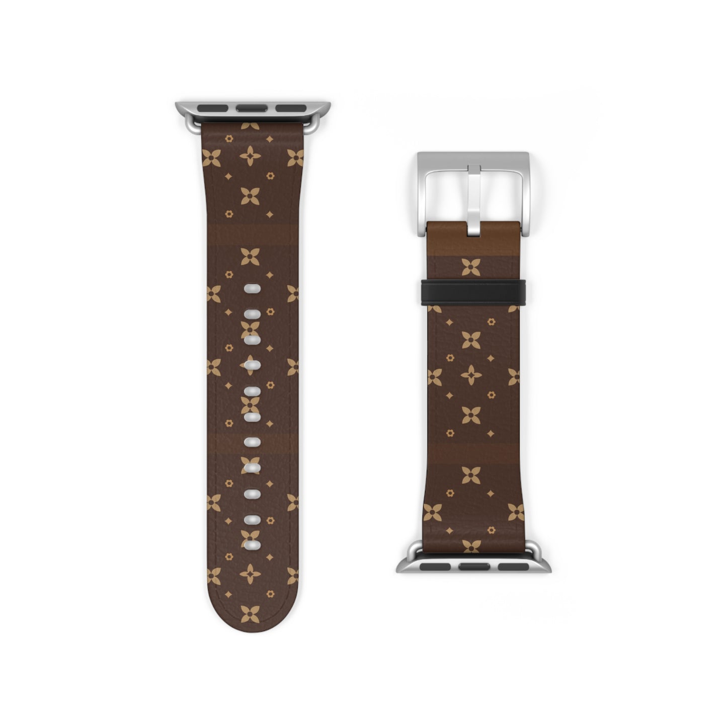 Stylish and Chic Print Apple Watch Vegan Leather Band l Choose Rim and Buckle Color l Black Silver Gold Rose Gold