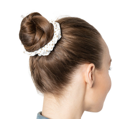 Haargummi | Modisches Haaraccessoire | Karamell- und Weiß-Sablette-Print