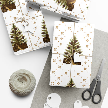Elegant Christmas Tree Wrapping Paper | Satin Finish | 3 Sizes Available