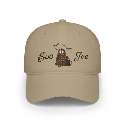 Boo-Jee Ghost Baseball Cap | White or Khaki | Choose Ghost or Ghost with Cat & Bat