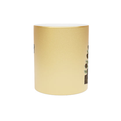 Nouveau Noël Gold & Silver Mug | Sablette Tree Design | Personalizable