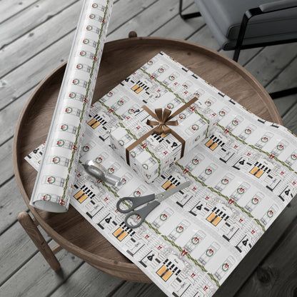 Haute in Paris Christmas Wrapping Paper | Tresor Valeur Holiday Gift Wrap | Satin Finish in 3 Sizes