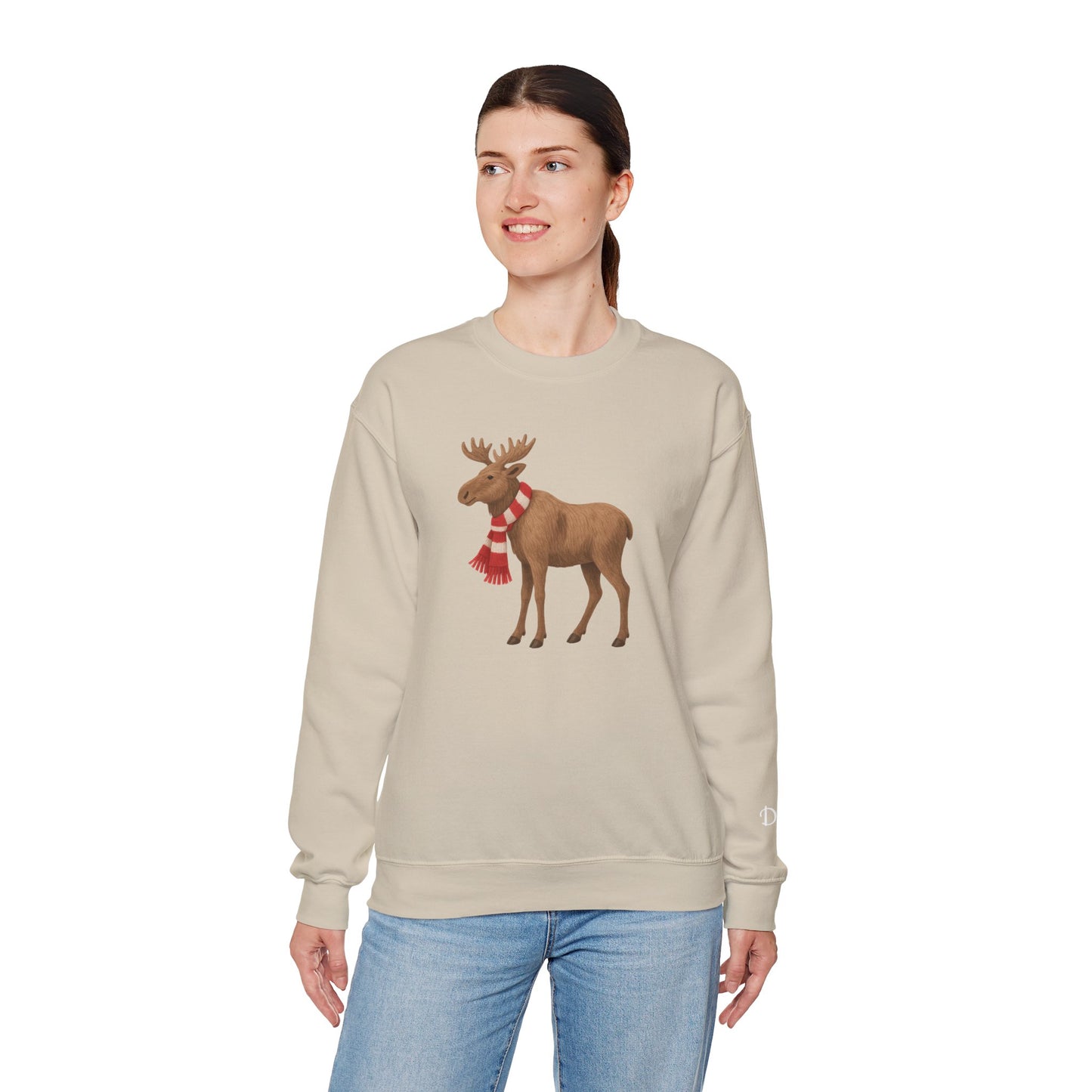 Holiday Moose Sweatshirt | Personalizable Sleeve