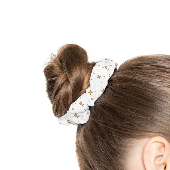 Haargummi | Modisches Haaraccessoire | Karamell- und Weiß-Sablette-Print