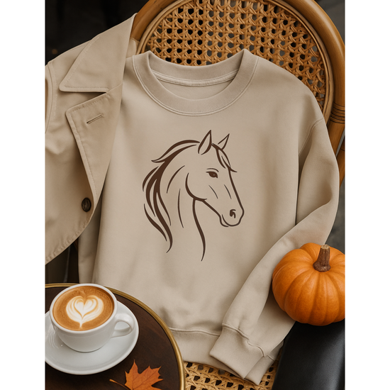 Modern Equestrian Sweatshirt | Personalizable Horse Line Art