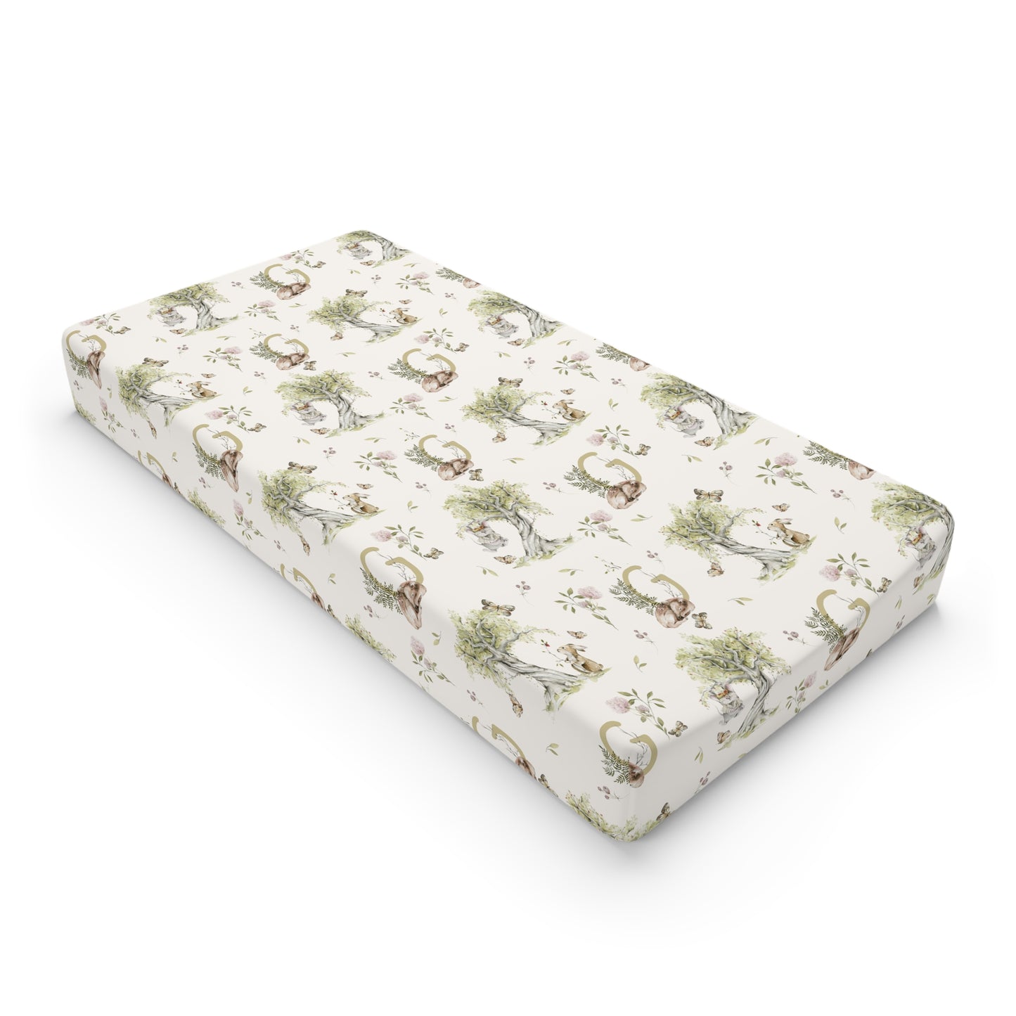 Petits Animaux | Bunny & Mouse Changing Pad Cover | Personalized Nursery Cover - Tresor Valeur