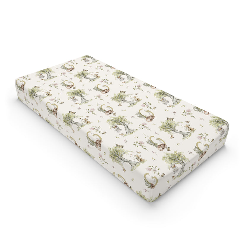 Petits Animaux | Bunny & Mouse Changing Pad Cover | Personalized Nursery Cover - Tresor Valeur