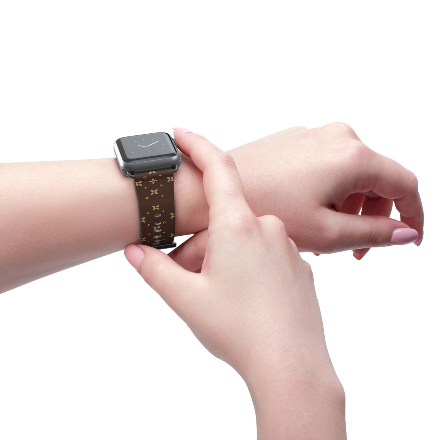 Stylish and Chic Print Apple Watch Vegan Leather Band l Choose Rim and Buckle Color l Black Silver Gold Rose Gold
