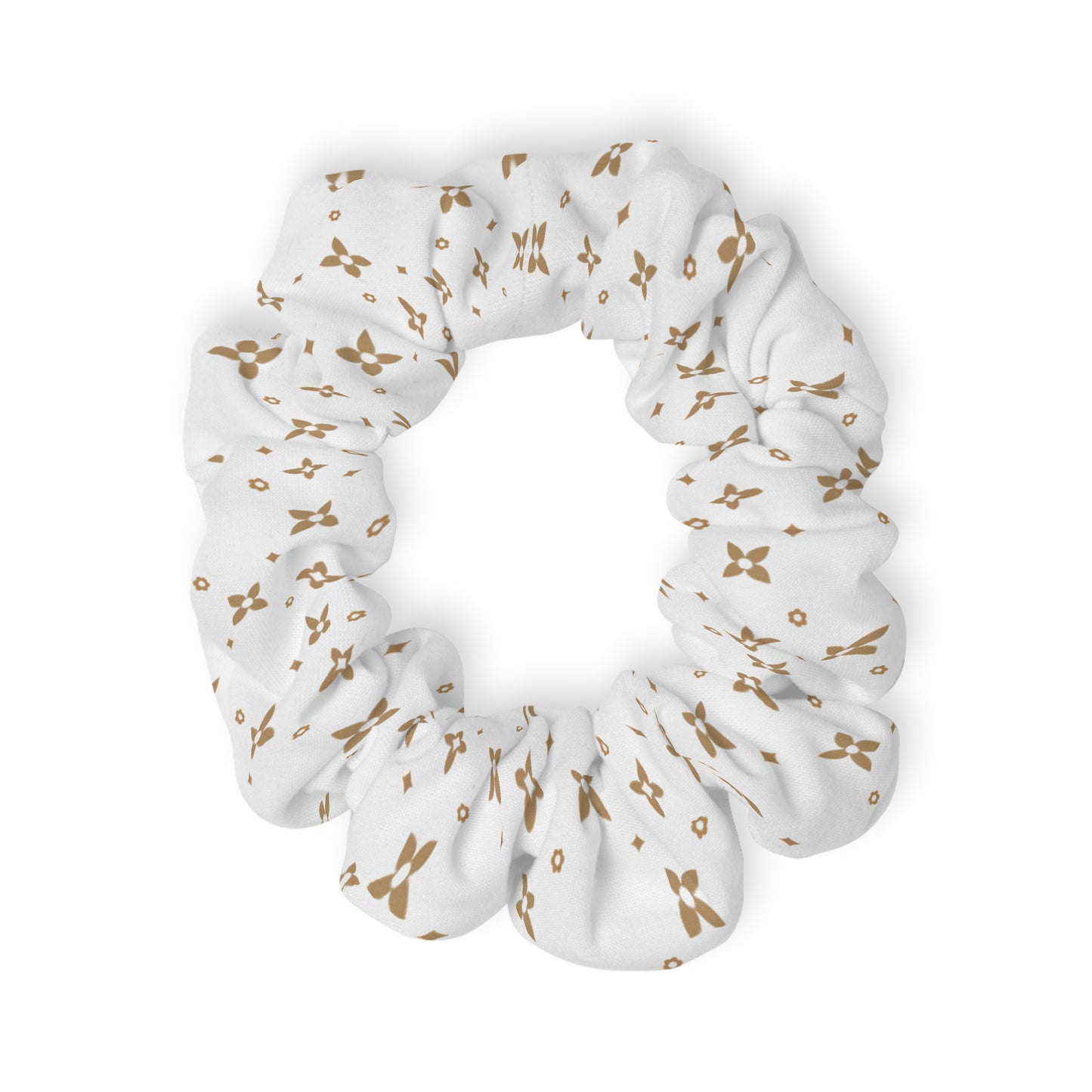 Haargummi | Modisches Haaraccessoire | Karamell- und Weiß-Sablette-Print