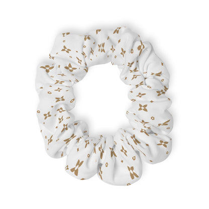 Haargummi | Modisches Haaraccessoire | Karamell- und Weiß-Sablette-Print