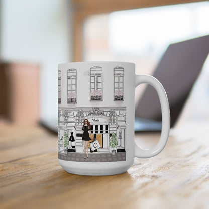 Haute in Paris Collection | Personalizable White Ceramic Mug