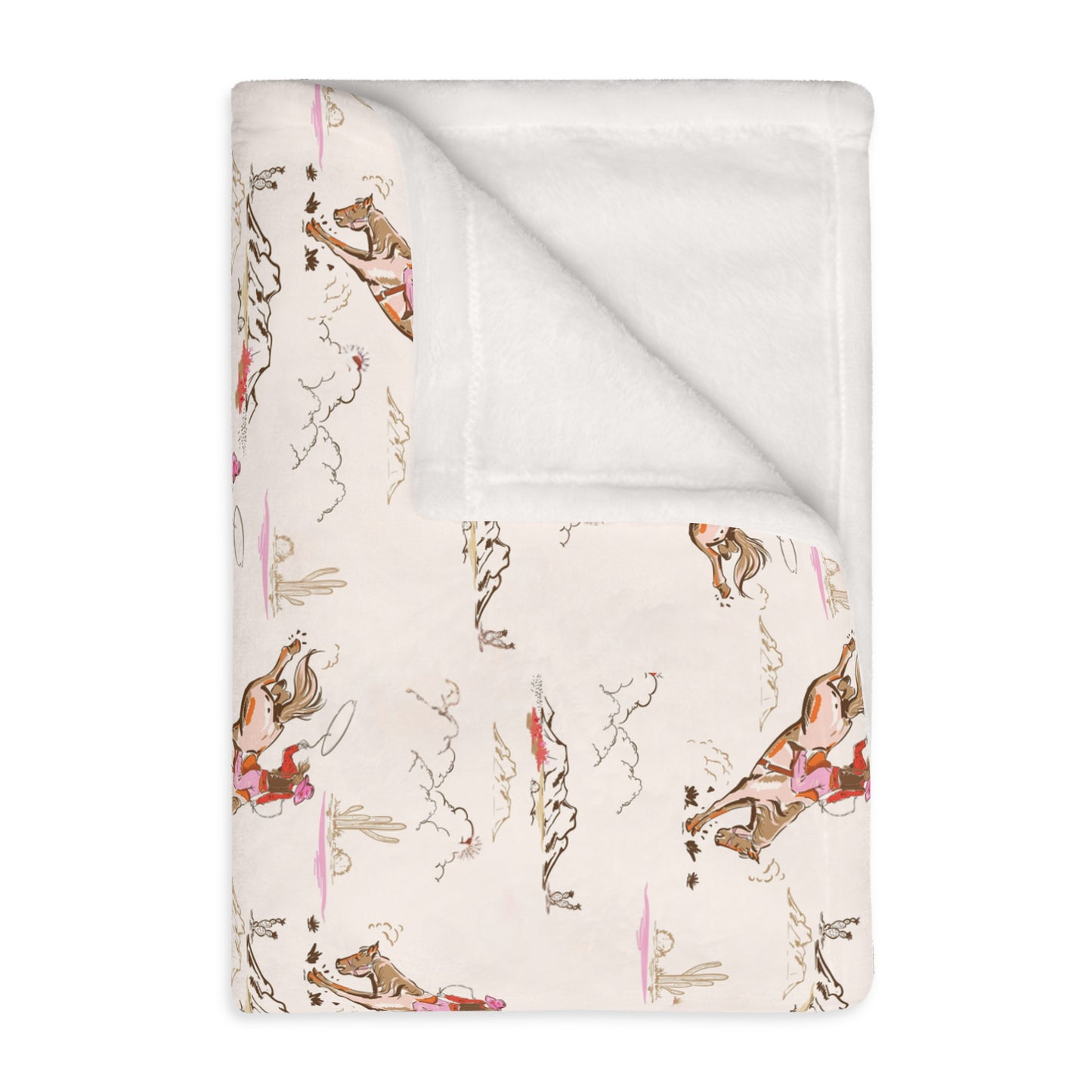 Retro Rodeo Cowgirl Throw Blanket | Velveteen | 3 Sizes